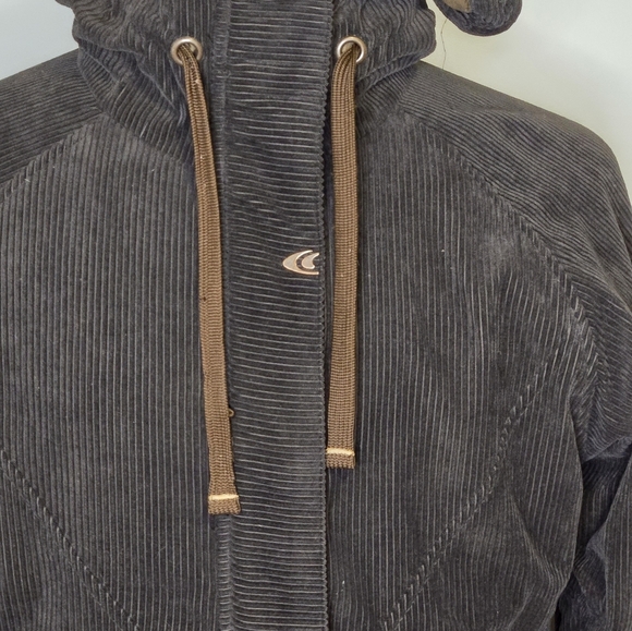 Vintage Salomon Corduroy Hooded Jacket Women’s L Embroidered Ski Snow Parka - Picture 9 of 13